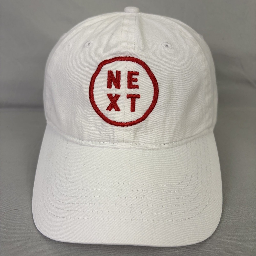 Big Accessories Hat NEXT Logo Baseball Cap Mens OSFM White Red Embroidered